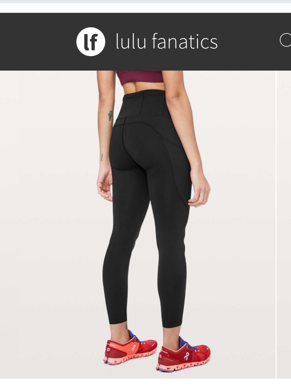Lululemon Fast & Free 7/8 Tight w Pockets Non-Reflective Nulux 25" Sz 16 Black